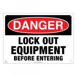 Lockout Sign Danger "Lock Out Equipment Before.."