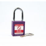 1-1/2" Safety Padlock, 3" Shackle, Purple