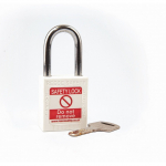 1-1/2" Safety Padlock, 1-1/2" Shackle, White
