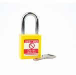 1-1/2" Safety Padlock, 1-1/2" Shackle, Yellow