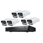 4K Smart PoE Camera x 6 System with 5X Zoom