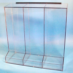 Extra Large Tray Dispenser with 3 Compartments 1/4" Clear PETG