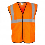 Class 2 Safety Vest, Polyester, Orange, 2X-Large