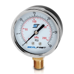 Gauge, 3-1/2" Face x 1/4" Steel Case, Lower Mount