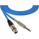 Audio Cable XLR F - 1/4 TS Plug 75 Foot Blue