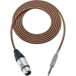 Audio Cable XLR F - 1/4 TS Plug 75 Foot Brown
