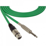 Audio Cable XLR F - 1/4 TS Plug 75 Foot Green