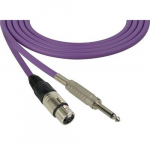 Audio Cable XLR F - 1/4 TS Plug 75 Foot Purple