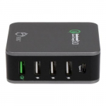 5-Port Smart USB Charger, Organizer Bundle, Black