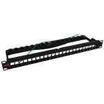 24 Port Black Unloaded STP Keystone Patch Panel