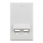 Standard 2 Angled Port White Keystone Wall Plate