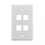 Standard 4 Port White Keystone Wall Plate