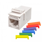 Cat6 UTP White Keystone Feed-Thru Coupler
