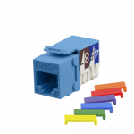 Cat5e UTP 90 Degrees Blue Keystone Jack