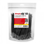 8" 18lb UV Black Cable Ties 100 pc