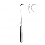 Deschamps Needle, Blunt, Curved Right, Hollow, 11"