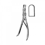 Leksell Rongeur, Double Action, Curved, 8mm Bite, 9"