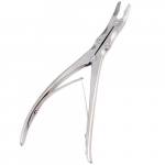 Leksell Rongeur, Double Action, Curved, 3mm Bite, 9"