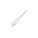 Bruns Bone Curette, 9", Oval #000000 Angled