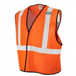 Economy Series Safety Vest, Hi-Vis, Orange, 2X/3X