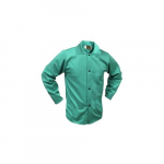 Large Green Cotton Jacket with Snap Front Closure