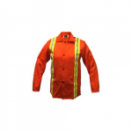 Orange Cotton Jacket with Snap Front Closure, 3XL