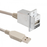 2.0 USB Type A Bulkhead to USB Type A 12"