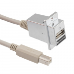 2.0 USB Type A Bulkhead to USB Type B 12"