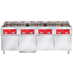 Electric Floor Fryer, 200 lb, Com Controls, Filtration