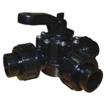 3-Way Valve Threaded, Black, 1" - 1.5"